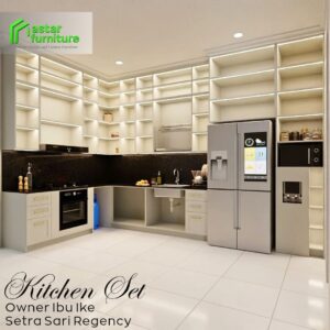 kitchen set minimalis dengan rak terbuka