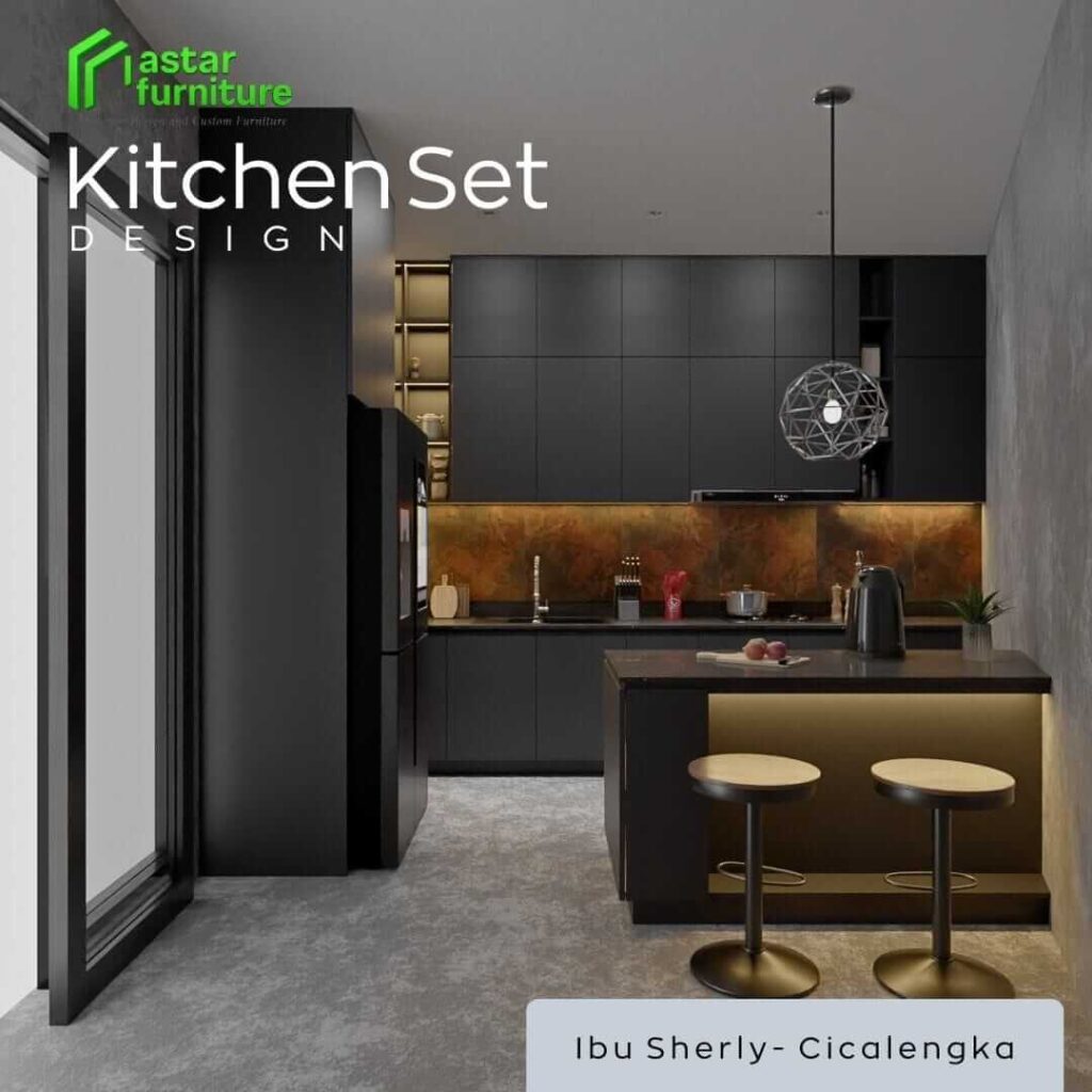 kitchen set warna gelap