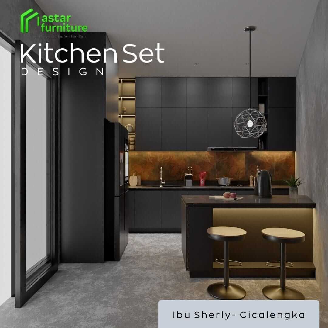 kitchen set warna gelap