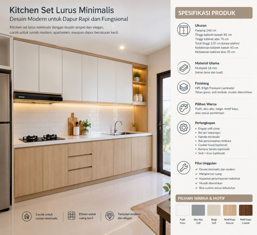 kitchen set lurus minimalis